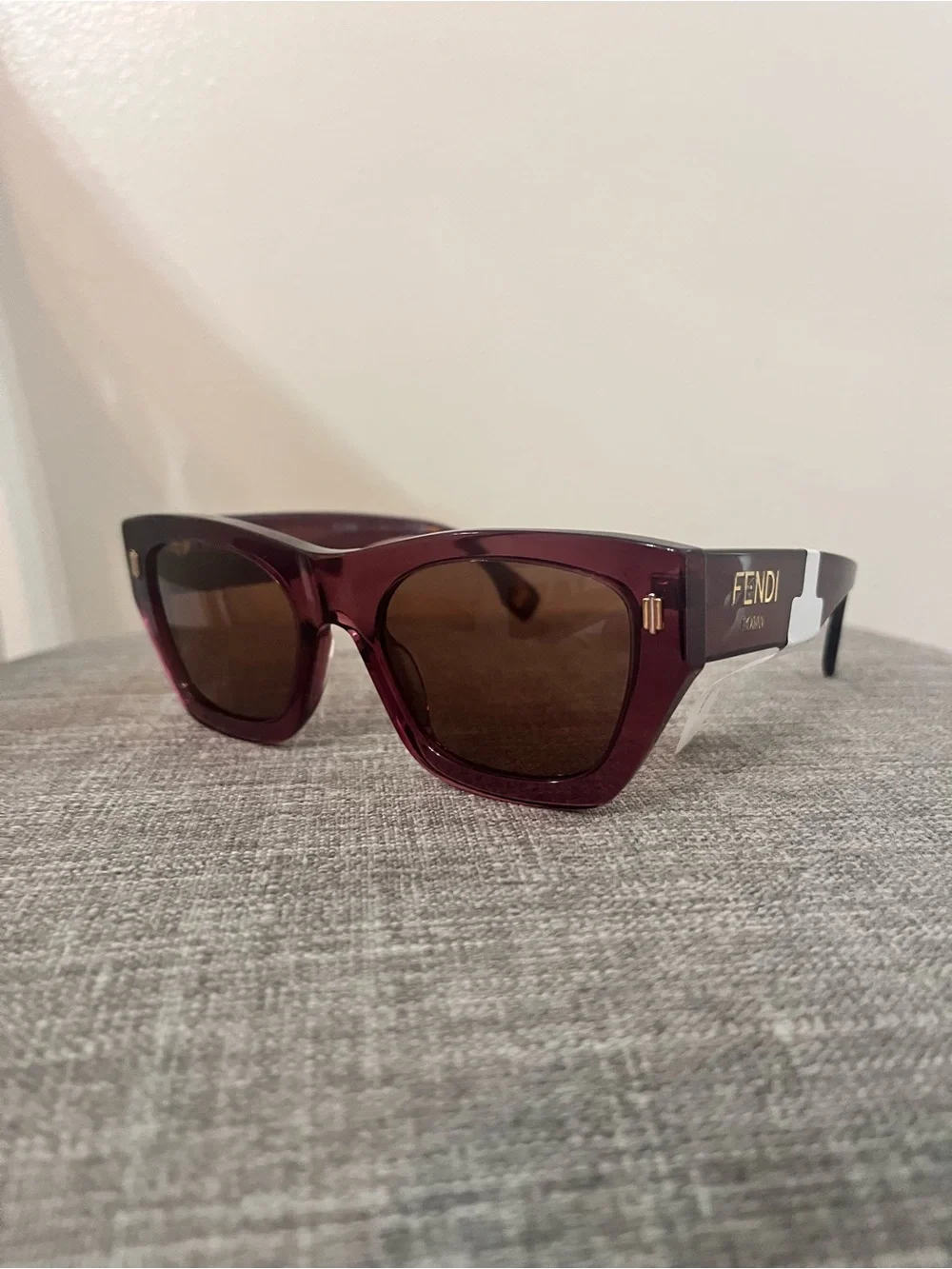 Fendi Purple Cat-Eye Sunglasses with Brown Lenses